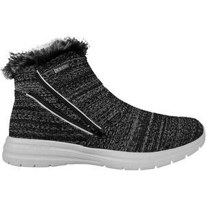 Telic Apres-Ski Women Black White Knit Faux Fur Recovery Ankle Boots Size 9 NEW